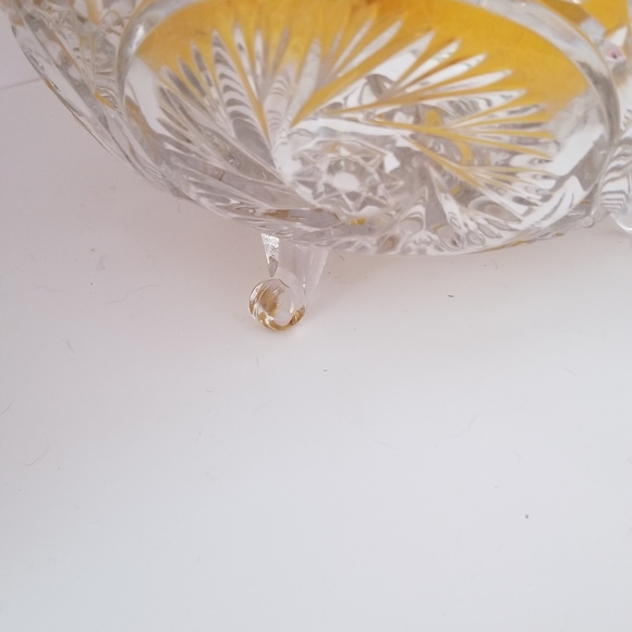 VINTAGE HEAVY LEAD CRYSTAL FOOTED FRUIT BOWL/AMERICAN BRILLIANT PERIOD - Picture 5 of 7